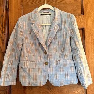 Daughters of the Liberation Madras Plaid Jacket Blazer Womens 10 Anthropologie